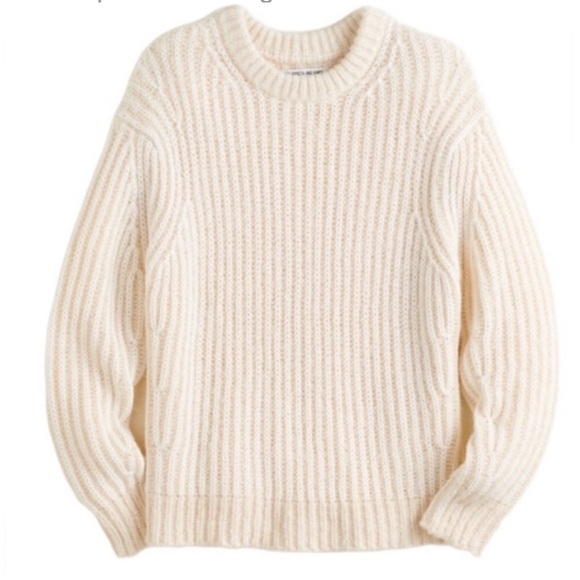 Elizabeth and James Cream Fisherman’s Rib Sweater SIze XXL - Picture 4 of 13